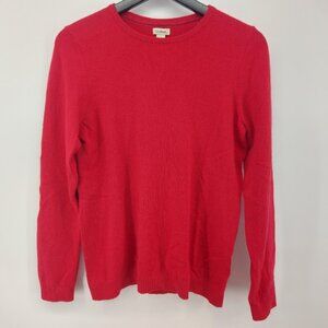 L.L Bean Women's Cashmere Classic, Crewneck Red Size Medium